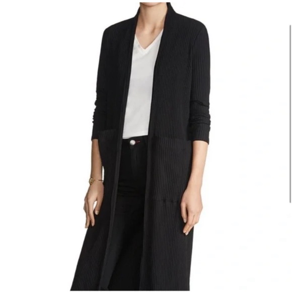 Maje over sized Black Longline Cardigan Sweater - Picture 2 of 9